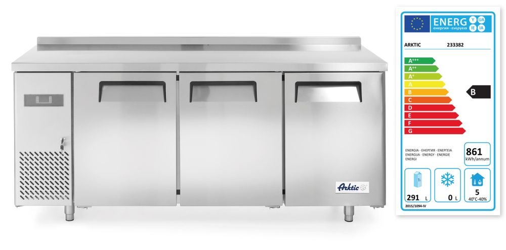 Kühltisch, dreitürig Kitchen Line 390 L, Arktic, Kitchen Line, 291L, 230V/270W, 1800x600x(H)886mm Kühltisch, dreitürig Kitchen Line 390 L, Arktic, Kitchen Line, 291L, 230V/270W, 1800x600x(H)886mm