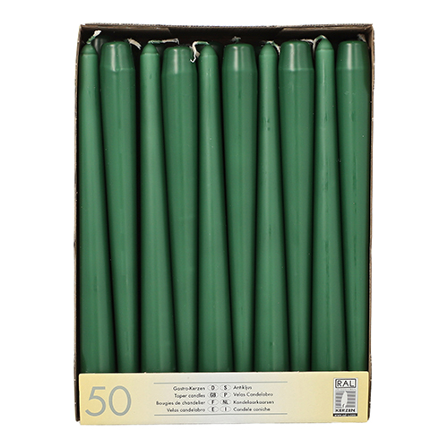 100 Leuchterkerzen Ø 2,2 cm · 25 cm dunkelgrün 7200 Leuchterkerzen Ø 2,2 cm · 25 cm dunkelgrün