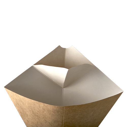 36000 Pommes-Frites-Spitztüten mit Dip-Ecke, Pappe "pure" 19,5 cm x 16,5 cm braun/weiss Füllinhalt 100 g