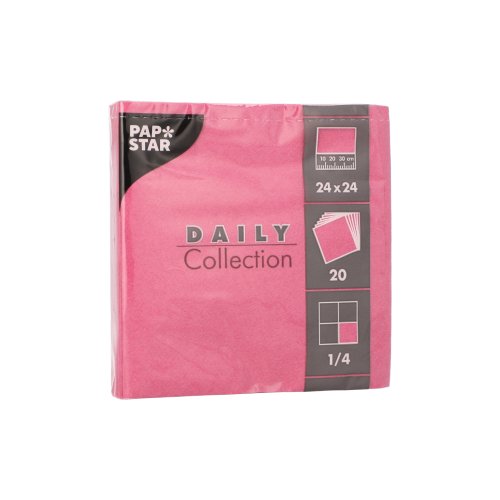 48000 Servietten "DAILY Collection" 1/4-Falz 24 cm x 24 cm fuchsia