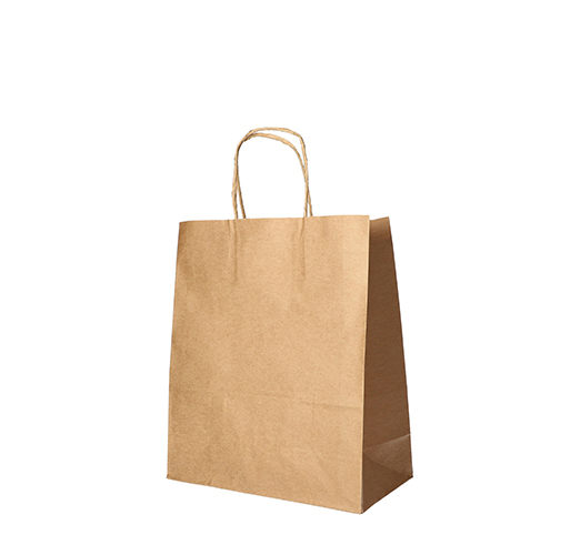 5000 Tragetaschen, Papier 28 cm x 22 cm x 10 cm braun mit gedrehtem Tragegriff