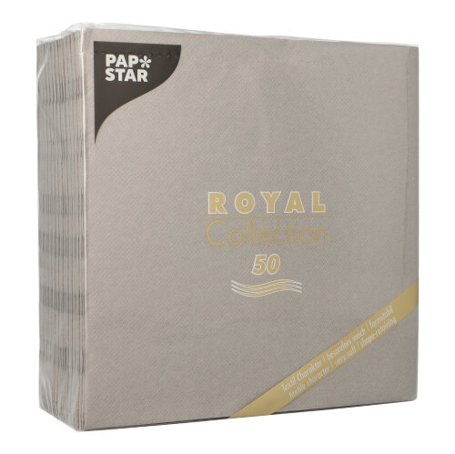 12500 Servietten "ROYAL Collection" 1/4-Falz 40 cm x 40 cm grau
