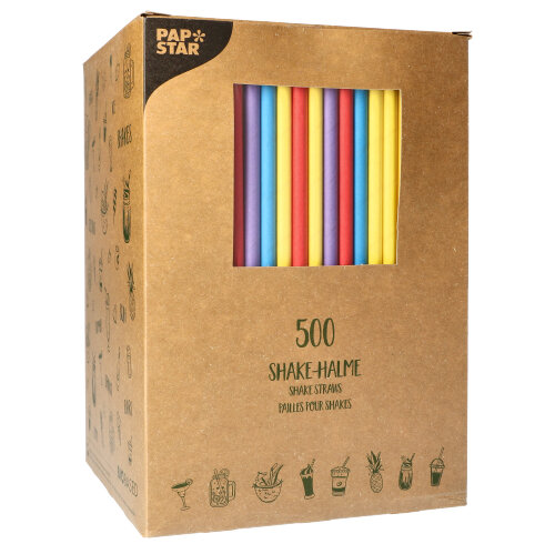 3000 Shake-Halme Papier Ø 8 mm · 25 cm farbig sortiert 48000 Shake-Halme Papier Ø 8 mm · 25 cm farbig sortiert