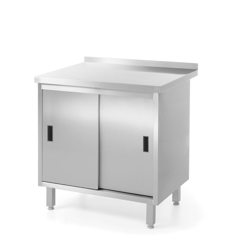 Wandtischschrank mit Schiebetüren – verschweißt, HENDI, Profi Line, 800x600x(H)850mm