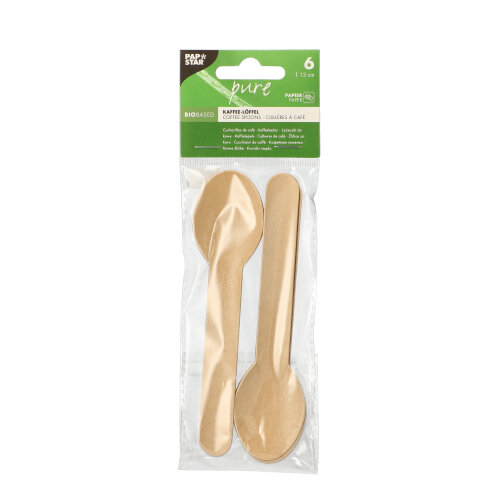 38400 Kaffeelöffel, Papier "pure" 13 cm natur