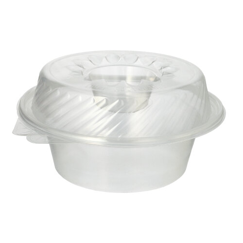 Feinkost- und Salatschalen mit Klappdeckel PP rund 1400 ml 11,4 cm x 22 cm x 21,5 cm transparent mit Dipfach Feinkost- und Salatschalen mit Klappdeckel PP rund 1400 ml 11,4 cm x 22 cm x 21,5 cm transparent mit Dipfach