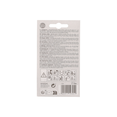 4320 Zahlenkerze 7,3 cm weiss "5" mit rotem Rand
