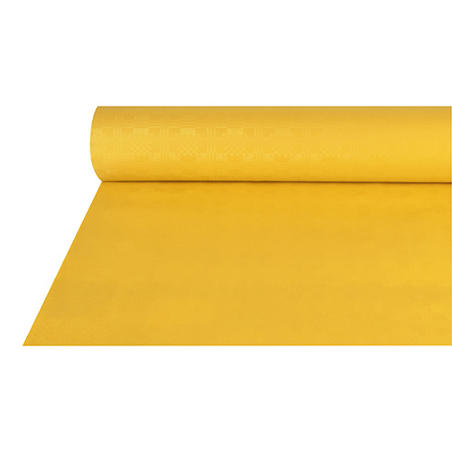 64 Papiertischtuch mit Damastprägung 50 m x 1 m gelb