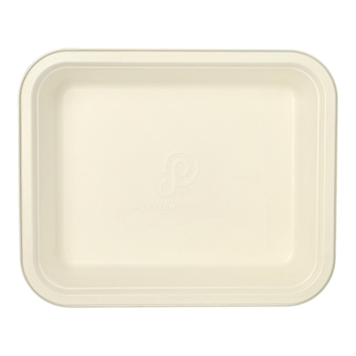 1800 Gastronorm-Behälter GN 1/2 Zuckerrohr, PLA beschichtet eckig 4 l 6,5 cm x 32,5 cm x 26,5 cm weiss