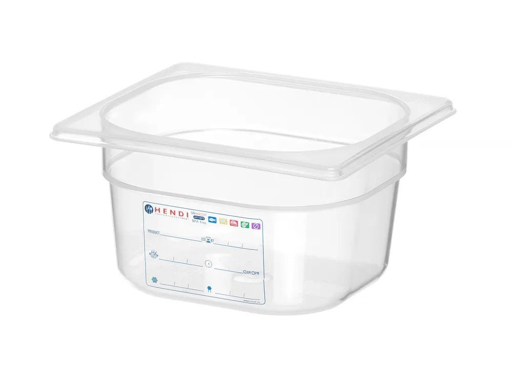 Gastronorm-Behälter 1/6, GN 1/6, 1,6L, Transparent, 176x162x(H)100mm