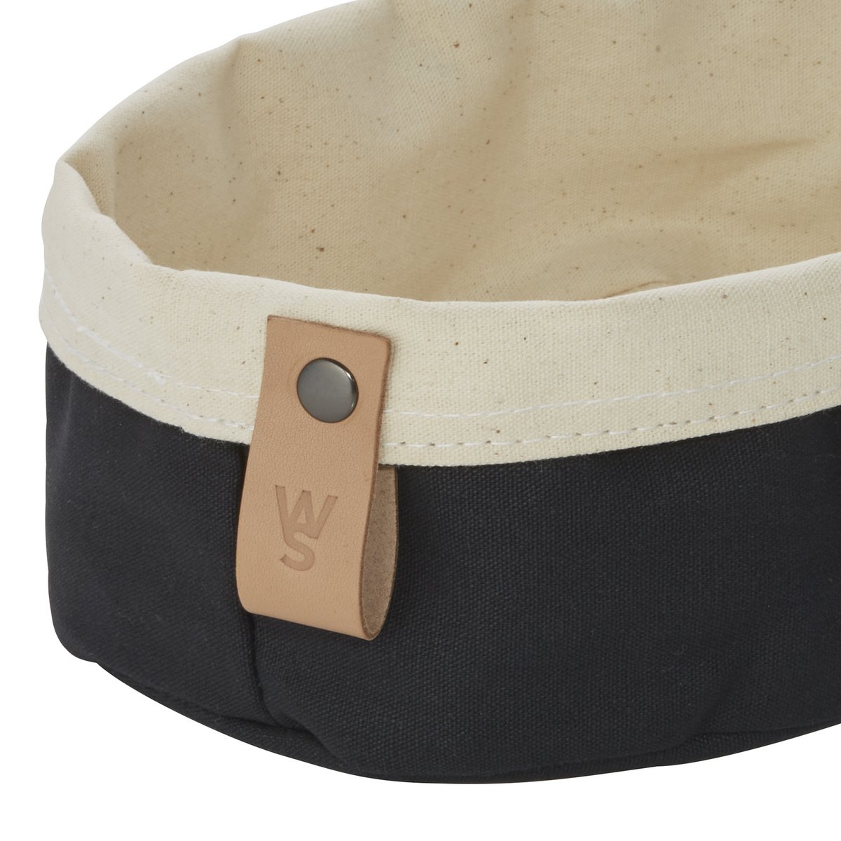 Brottasche FLIP COTTON, 19 x 15 x 10 cm, schwarz/cream, Canvas