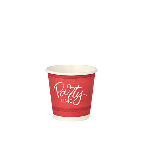 1000 Trinkbecher, Pappe 5 cl Ø 5 cm · 5 cm rot "Party Time" 42000 Trinkbecher, Pappe 5 cl Ø 5 cm · 5 cm rot "Party Time"