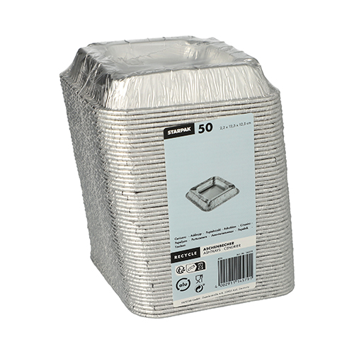 9600 Aschenbecher, Alu eckig 2,2 cm x 12,5 cm x 12,5 cm