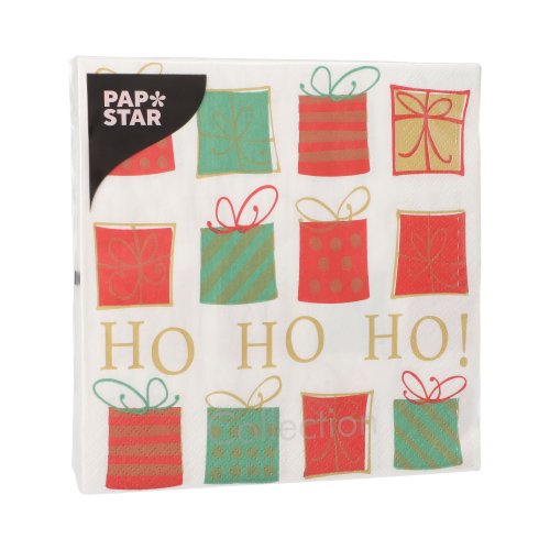 21600 Servietten, 3-lagig 1/4-Falz 33 cm x 33 cm "Christmas Gifts"