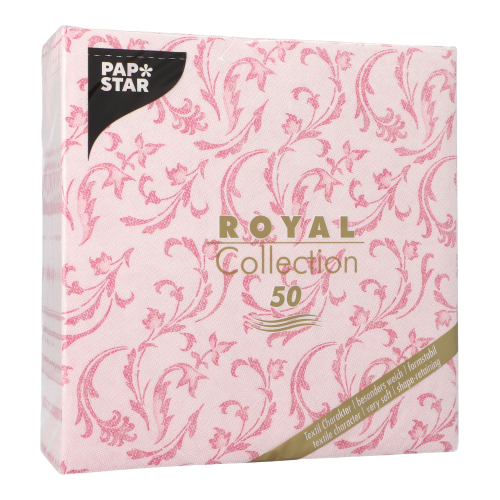12500 Servietten "ROYAL Collection" 1/4-Falz 40 cm x 40 cm fuchsia "Damascato"