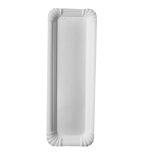 60000 Teller, Pappe "pure" eckig 8 cm x 23 cm weiss