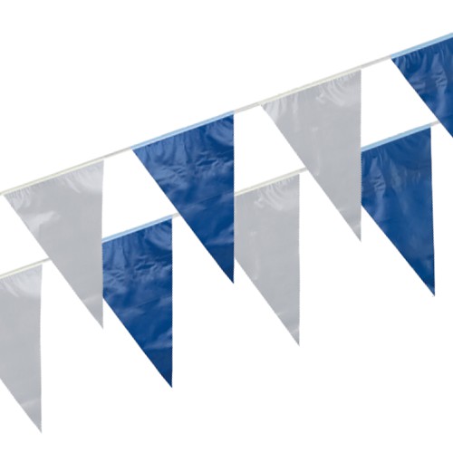 480 Wimpelkette, Folie 10 m blau/weiss wetterfest