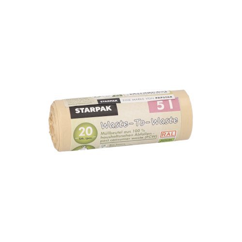 99000 Müllbeutel aus 100% PCW "Waste-To-Waste" 5 l 44 cm x 36 cm beige