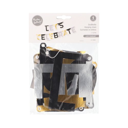 2592 Grußkette 1,85 m x 13,8 cm "Let's Celebrate"