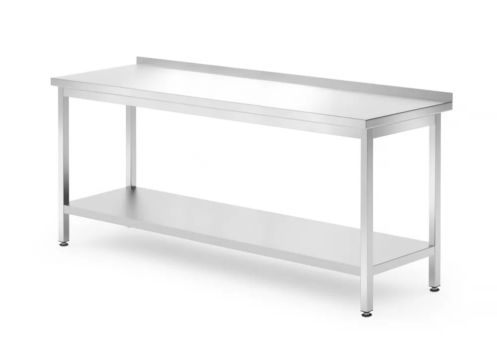 Wandtisch mit Ablage – verschraubt, Tiefe 700 mm, Profi Line, 1800x700x(H)850mm Wandtisch mit Ablage – verschraubt, Tiefe 700 mm, Profi Line, 1800x700x(H)850mm