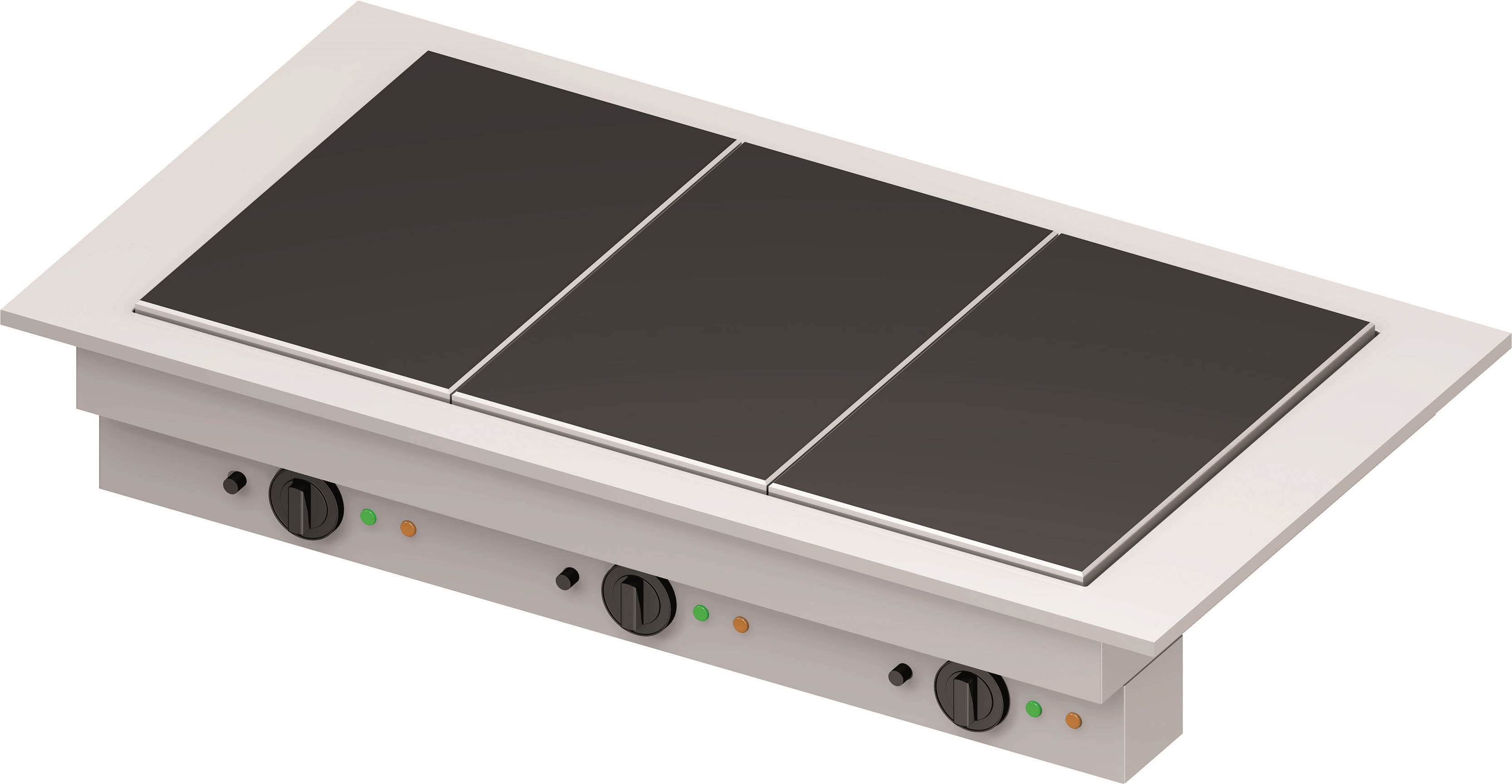 Glaskeramik-Wärmeplatte "Drop-In" 3xGN 1/1 1155x620x270 mm Edelstahlabdeckung Glaskeramik-Wärmeplatte "Drop-In" 3xGN 1/1 1155x620x270 mm Edelstahlabdeckung