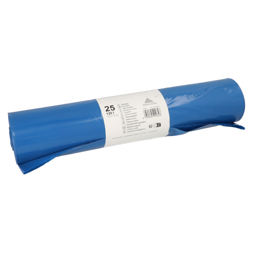25 Müllsäcke, LDPE 120 l 110 cm x 70 cm blau 9000 Müllsäcke, LDPE 120 l 110 cm x 70 cm blau