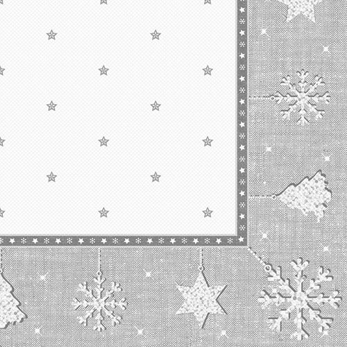 20 Servietten "ROYAL Collection" 1/4-Falz 40 cm x 40 cm silber "X-Mas" 12000 Servietten "ROYAL Collection" 1/4-Falz 40 cm x 40 cm silber "X-Mas"