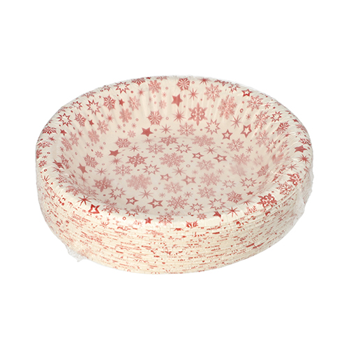 11520 Schalen, Pappe rund Ø 19 cm · 3 cm weiss "Snöflinga"