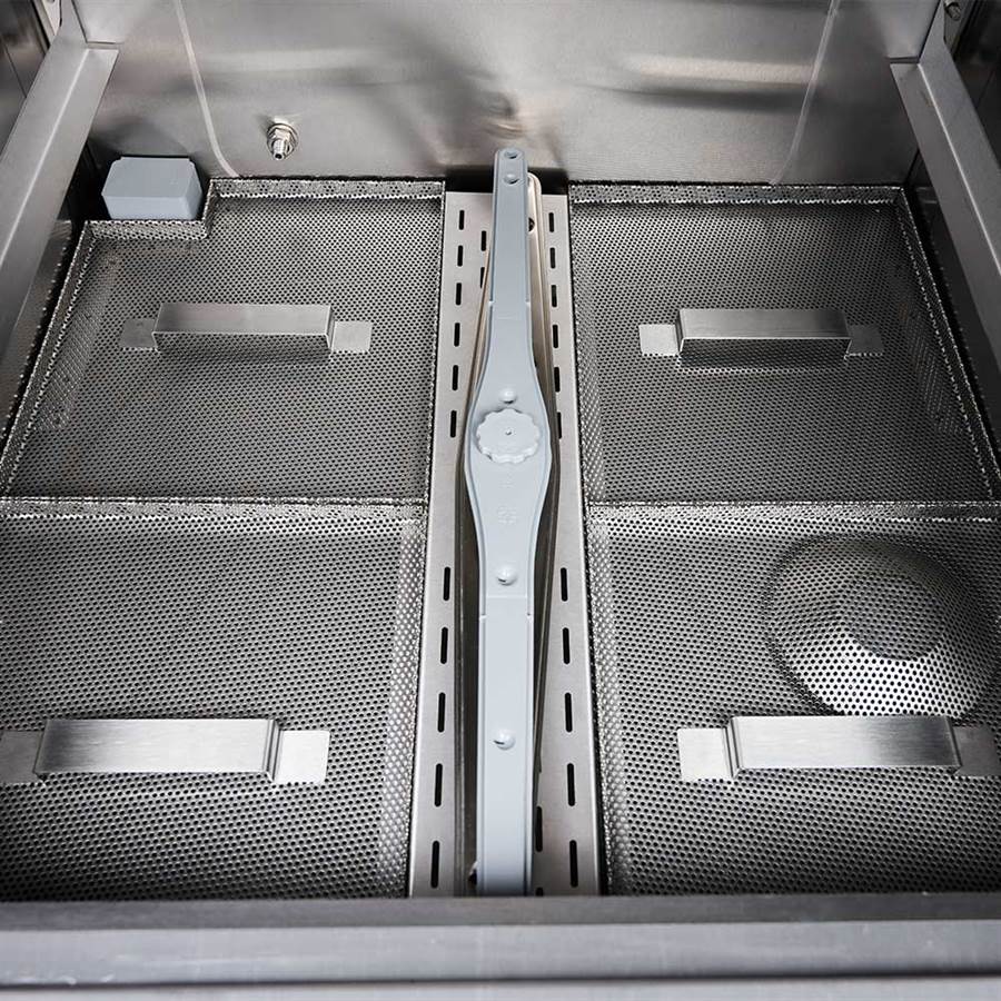 Geschirrspülmaschine Aqua A5 inkl. Klarspülmittel- und Reinigerdosierpumpe, 400V, 6,5 kW Geschirrspülmaschine Aqua A5 GN1/1 mit Klarspül-, Ablauf-, Klarspülmittel- und Reinigerdosierpumpe sowie 3 Spülprogrammen