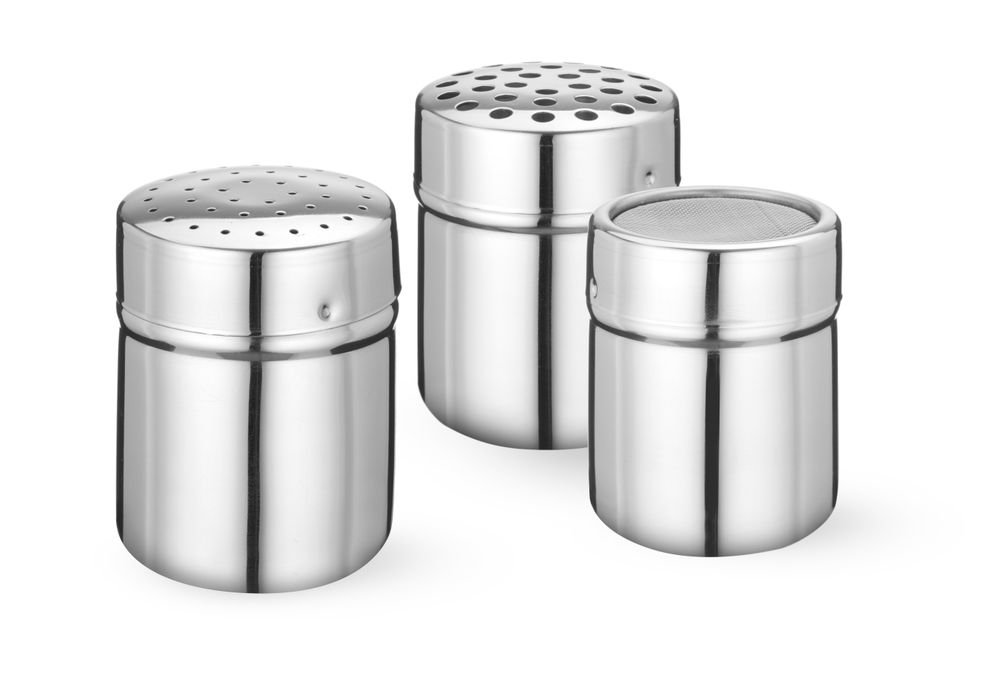 Streudose, HENDI, Käsestreuer, ⌀55x(H)75mm Streudose, HENDI, Puderzuckerstreuer mit Gazesiebdeckel, ⌀55x(H)75mm