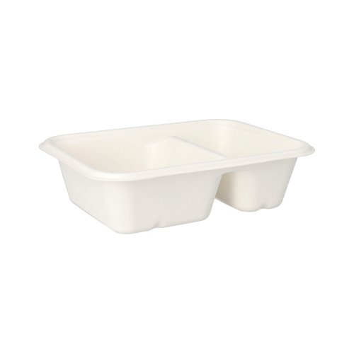 50 Schalen, Zuckerrohr "pure" 2-geteilt 5,6 cm x 15,3 cm x 20,3 cm weiss 4500 Schalen, Zuckerrohr "pure" 2-geteilt 5,6 cm x 15,3 cm x 20,3 cm weiss