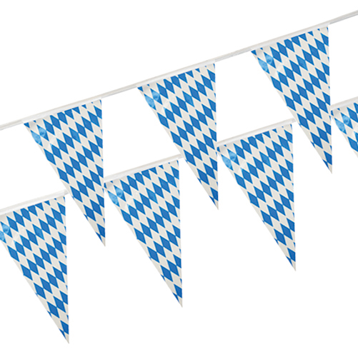 1800 Wimpelkette, Folie 4 m "Bayrisch Blau" wetterfest