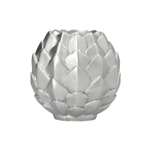 6 Kugelkerze Ø 10 cm silber "Pine Cone" 504 Kugelkerze Ø 10 cm silber "Pine Cone"