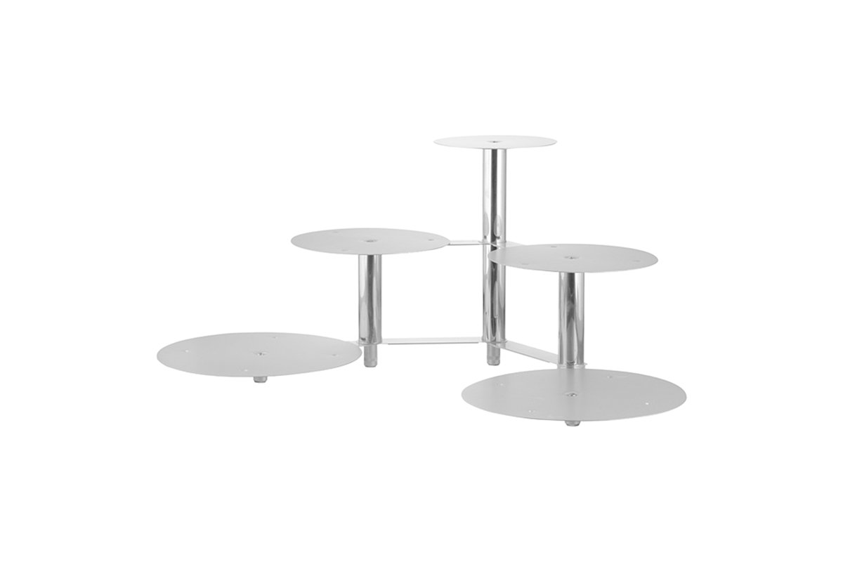 Etagen-Tortenständer, Alu, 5-tl.g, indiv.gestaltba Etagen-Tortenständer, Alu, 5-tl.g, indiv.gestaltba