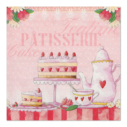 22800 Servietten, 3-lagig 1/4-Falz 33 cm x 33 cm "Patisserie"