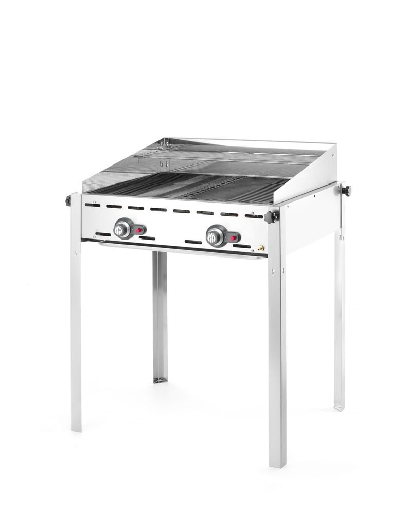 Grillsystem Green Fire 2 Brenner, HENDI, Profi Line, Emaillierte Grillplatte und Grillrost aus Gusseisen GN 1/1, 11,6kW, 740x615x(H)825mm Grillsystem Green Fire 2 Brenner, HENDI, Profi Line, 2 Edelstahl Grillroste Gastronorm 1/1, 11,6kW, 740x612x(H)825mm