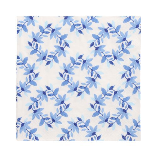 20 Servietten, 3-lagig 1/4-Falz 33 cm x 33 cm "Blue Wreaths" 22800 Servietten, 3-lagig 1/4-Falz 33 cm x 33 cm "Blue Wreaths"