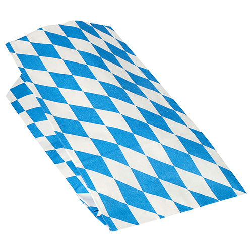 18000 Hähnchenbeutel, Papier mit Alu-Einlage 28 cm x 13 cm x 8 cm "Bayrisch blau" 1/1
