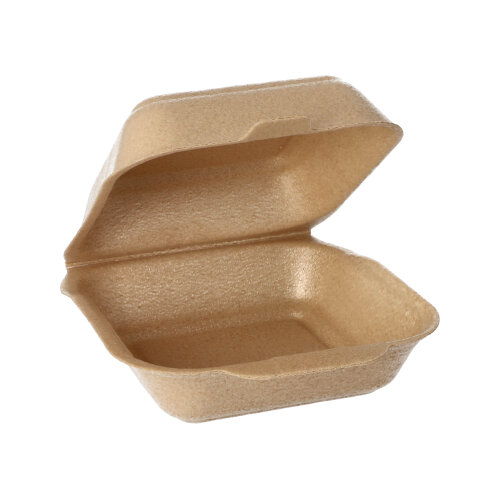4500 Hamburger-Boxen groß mit Klappdeckel, XPP 7 cm x 15 cm x 15 cm beige