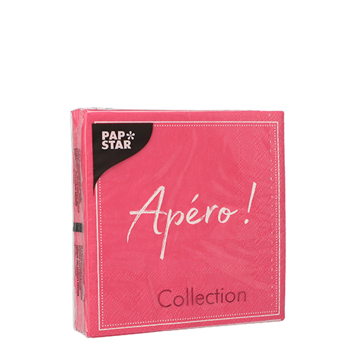 41160 Servietten, 3-lagig 1/4-Falz 25 cm x 25 cm fuchsia "Apero"