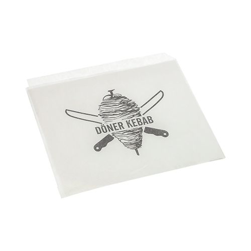 120000 Döner-Kebab-Tüten, Pergament-Ersatz 16 cm x 16 cm weiss fettdicht
