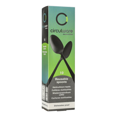 Circulware by Haval Mehrweg-Löffel PP-MF 19 cm schwarz "Gaia" extra stabil