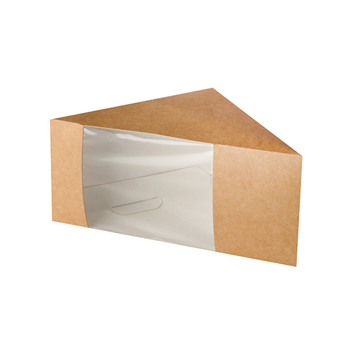 12000 Sandwichboxen, Pappe mit Sichtfenster aus PLA 12,3 cm x 12,3 cm x 8,2 cm braun