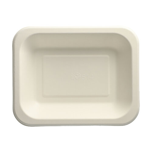 10800 Siegelschalen, Zuckerrohr 900 ml 4,2 cm x 18,5 cm x 23,5 cm weiss