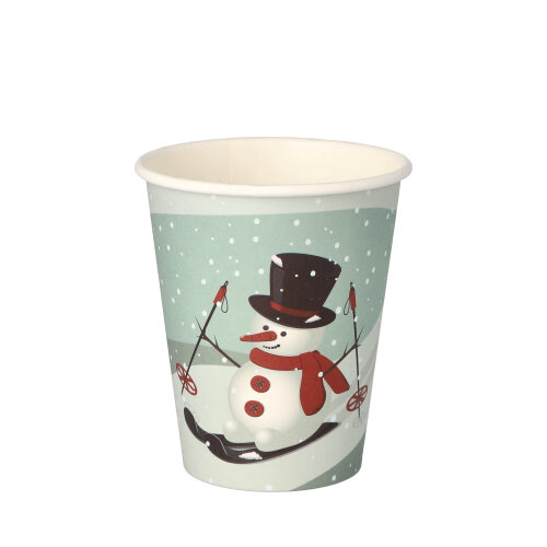 50 Trinkbecher, Pappe "To Go" 0,2 l Ø 8 cm · 9,2 cm "Snowtime" 12000 Trinkbecher, Pappe "To Go" 0,2 l Ø 8 cm · 9,2 cm "Snowtime"