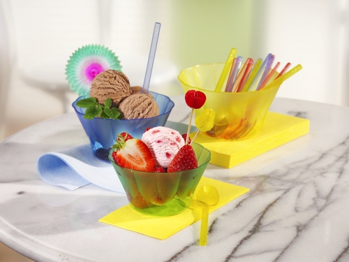 4800 Eis- und Dessertschalen, PS rund 500 ml Ø 13 cm · 7,5 cm orange