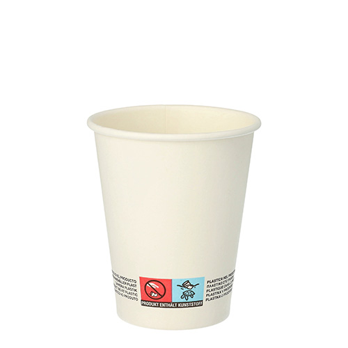 9600 Trinkbecher, Pappe "To Go" 0,2 l Ø 8 cm · 9,1 cm weiss