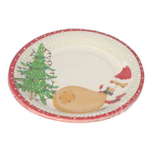 12000 Teller, Pappe rund Ø 23 cm "Lutins de Noel"