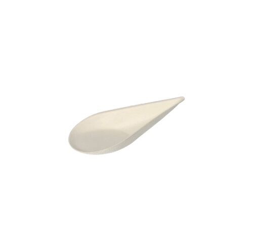 31680 Fingerfood - Teller, Zuckerrohr "pure" 10,5 cm x 5,7 cm weiss "Drop"