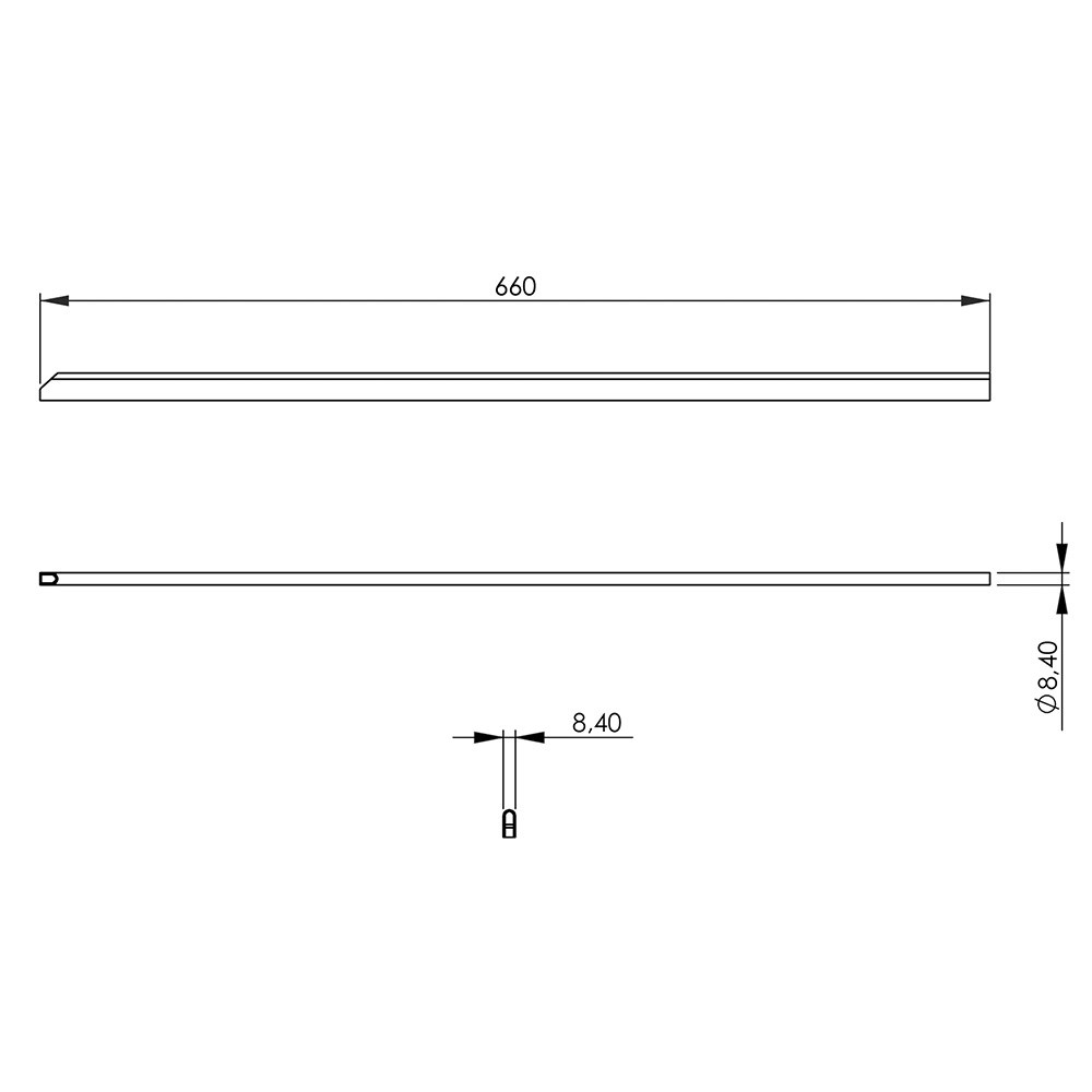 Abschlussleiste Serie 700 ND, 19 mm hoch Edelstahl Verbindungsleiste, 19 mm hoch